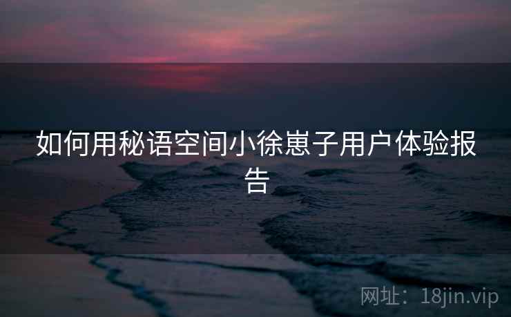 如何用秘语空间小徐崽子用户体验报告