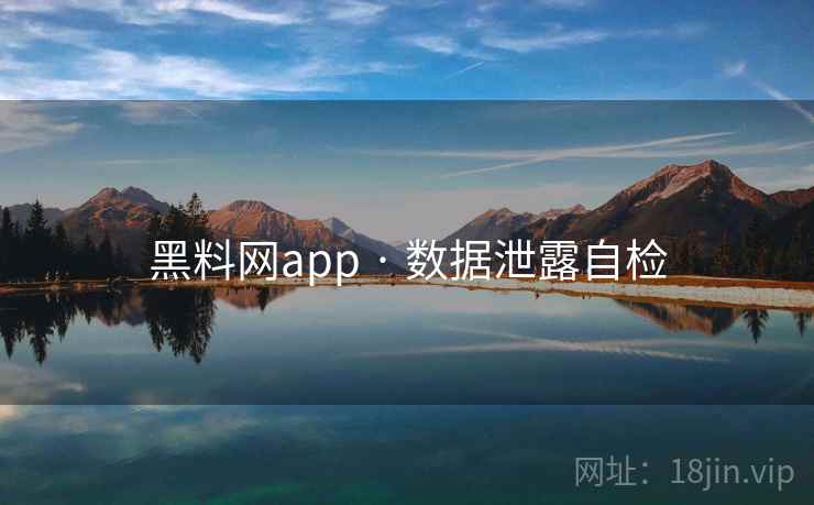 黑料网app · 数据泄露自检