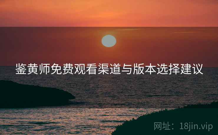 鉴黄师免费观看渠道与版本选择建议