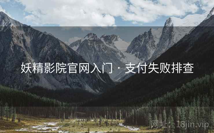 妖精影院官网入门 · 支付失败排查