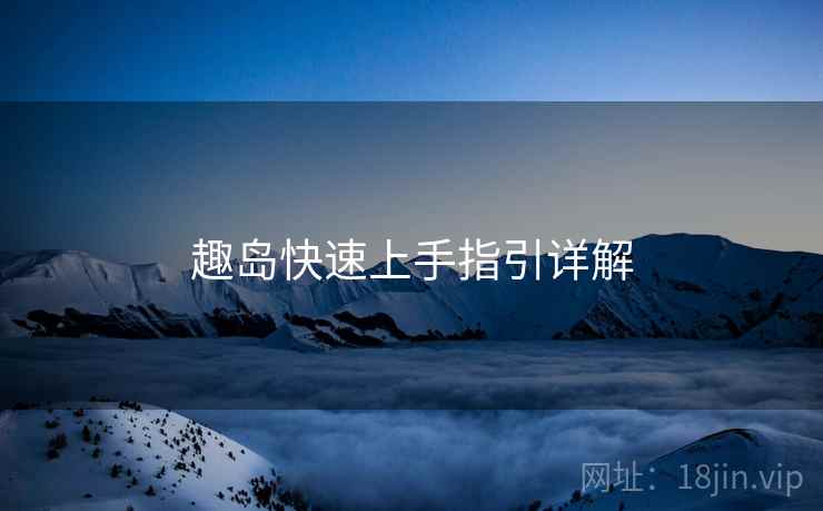 趣岛快速上手指引详解