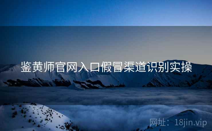 鉴黄师官网入口假冒渠道识别实操