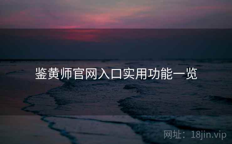 鉴黄师官网入口实用功能一览